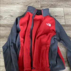North face jacket red/gray